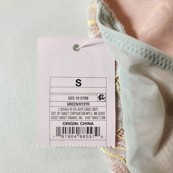 Auden Womens Pastel Floral Lace Thong Negligee/Teddy |S| |NWT| - Picture 10 of 11